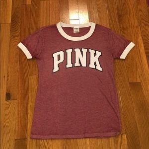 VS PINK logo ringer tee